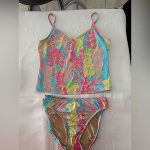 Vintage Lilly Pulitzer White Label Floral Tankini Swinsuit Size 4